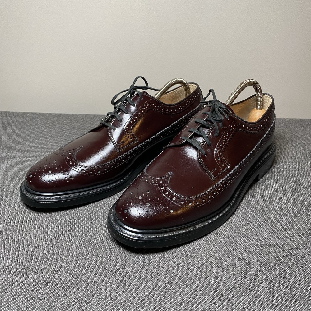 Vintage Sears Longwing Wingtip Size 8.5 EE Burgundy Korea 74609 EUC